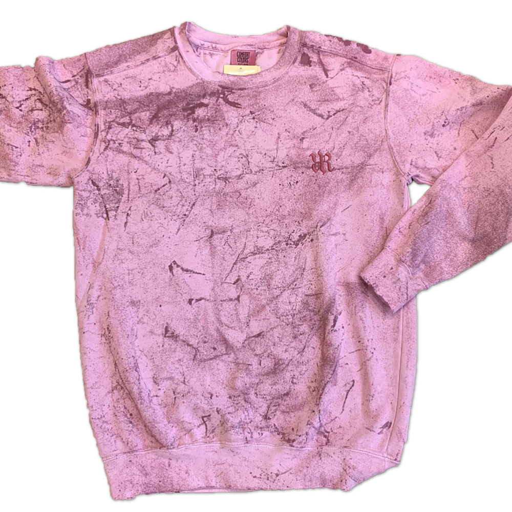 Acid Wash Crewneck (Crimson) – ArnarLimited